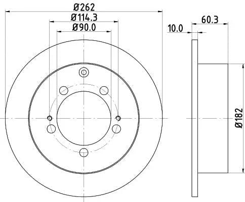 Don Brake Disc Solid Rear PCD12652 262mm - image 3