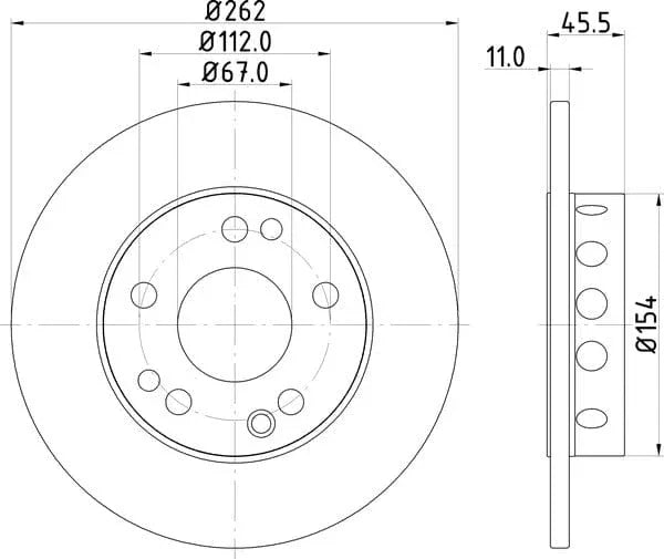 Don Brake Disc Solid Front PCD12672 262mm - image 4