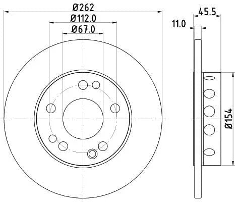 Don Brake Disc Solid Front PCD12672 262mm - image 3