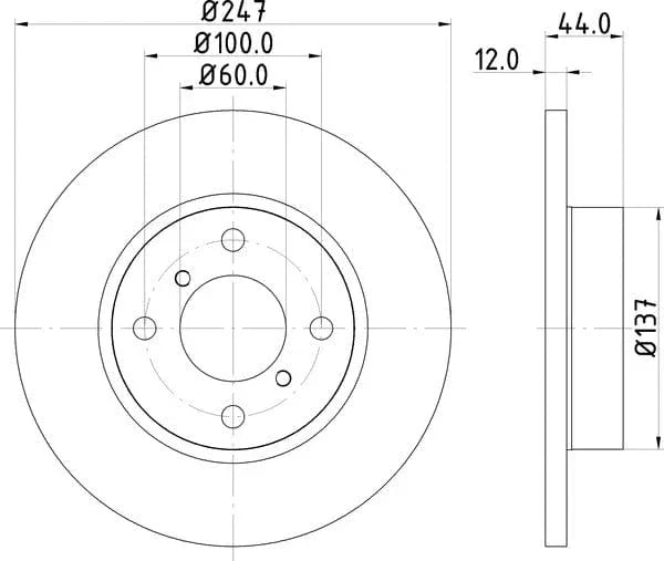 Don Brake Disc Solid Front PCD12682 247mm - image 4