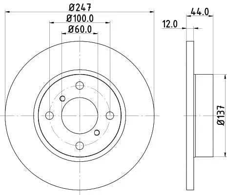 Don Brake Disc Solid Front PCD12682 247mm - image 3
