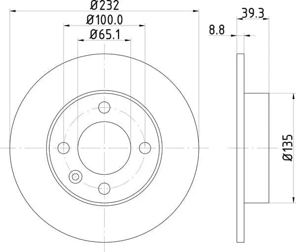 Don Brake Disc Solid Rear PCD12692 232mm - image 4