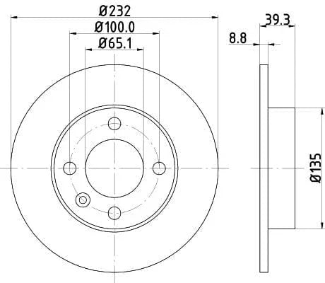 Don Brake Disc Solid Rear PCD12692 232mm - image 3