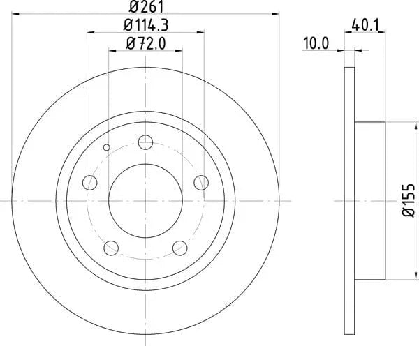 Don Brake Disc Solid Rear PCD12732 261mm - image 4