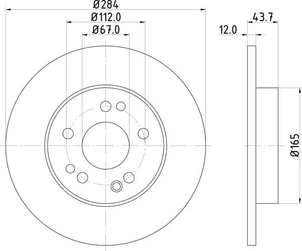 Don Brake Disc Solid Front PCD12772 284mm - image 4