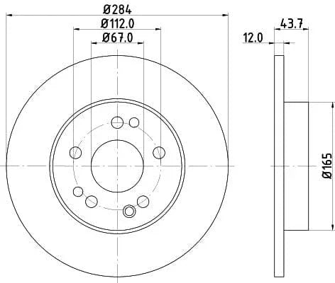 Don Brake Disc Solid Front PCD12772 284mm - image 3