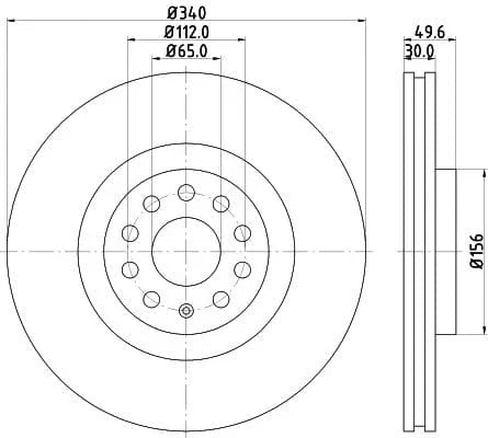 Don Brake Disc Vented Front PCD12781 340mm - image 3