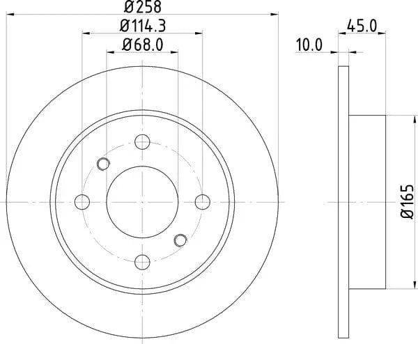 Don Brake Disc Solid Rear PCD12802 258mm - image 4