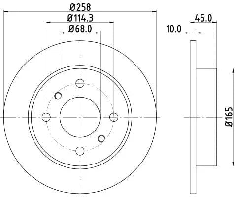 Don Brake Disc Solid Rear PCD12802 258mm - image 3