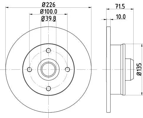 Don Brake Disc Solid Rear PCD12851 226mm - image 3