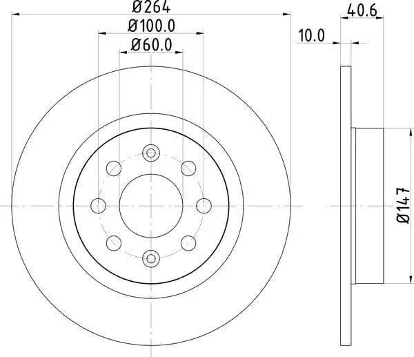 Don Brake Disc Solid Rear PCD12982 264mm - image 4