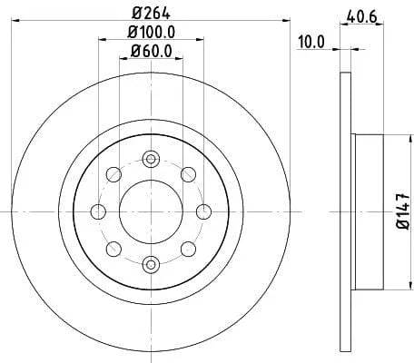 Don Brake Disc Solid Rear PCD12982 264mm - image 3