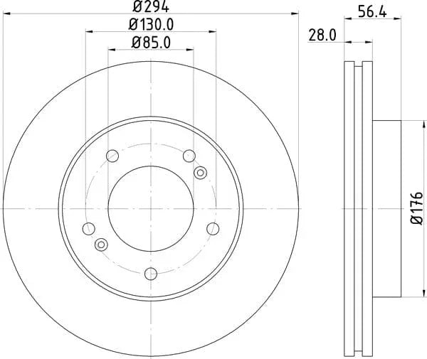 Don Brake Disc Vented Front PCD13002 294mm - image 4
