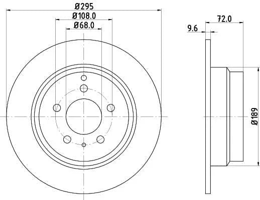 Don Brake Disc Solid Rear PCD13032 295mm - image 3