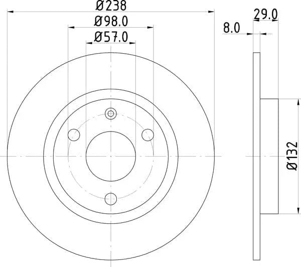 Don Brake Disc Solid Front PCD13102 238mm - image 4