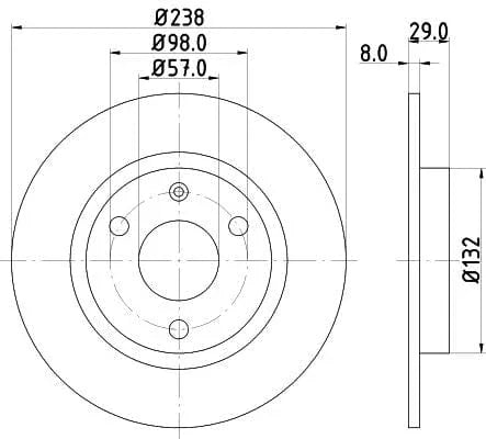 Don Brake Disc Solid Front PCD13102 238mm - image 3