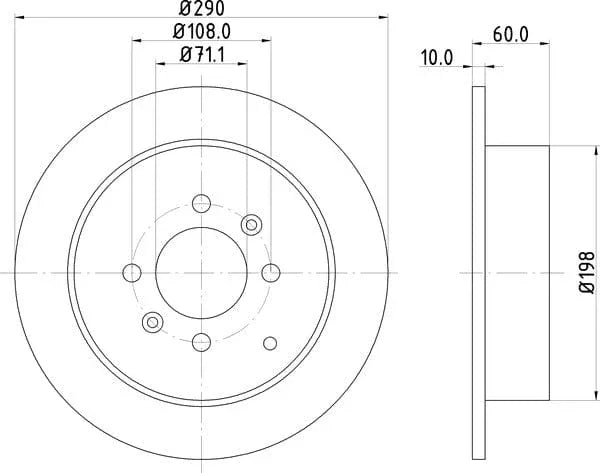 Don Brake Disc Solid Rear PCD13162 290mm - image 4