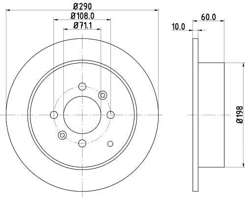 Don Brake Disc Solid Rear PCD13162 290mm - image 3