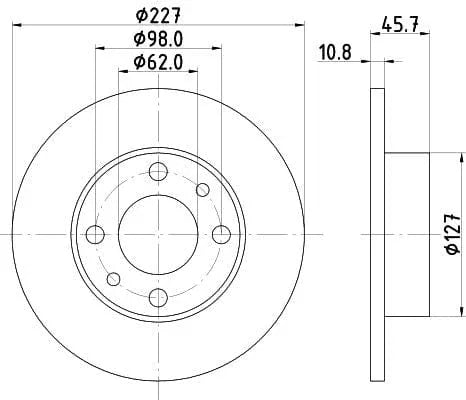 Don Brake Disc Solid Front PCD13222 227mm - image 3