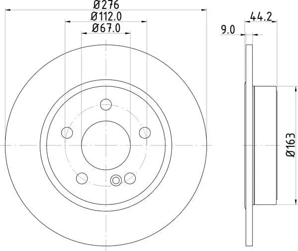 Don Brake Disc Solid Rear PCD13252 276mm - image 4