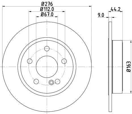 Don Brake Disc Solid Rear PCD13252 276mm - image 3