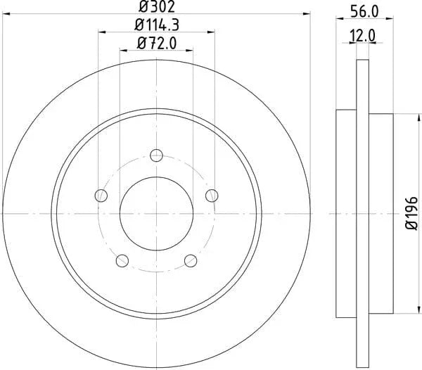 Don Brake Disc Solid Rear PCD13332 302mm - image 4