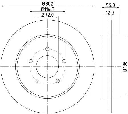 Don Brake Disc Solid Rear PCD13332 302mm - image 3
