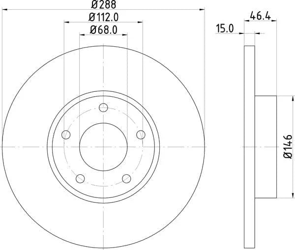 Don Brake Disc Solid Front PCD13422 288mm - image 4
