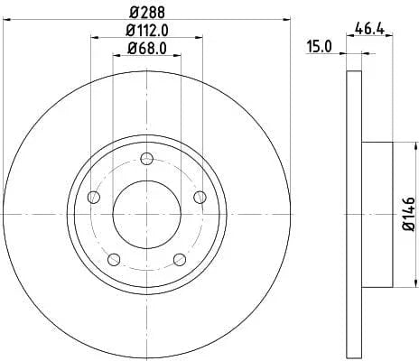 Don Brake Disc Solid Front PCD13422 288mm - image 3