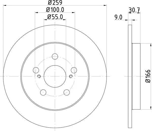 Don Brake Disc Solid Rear PCD13442 259mm - image 4