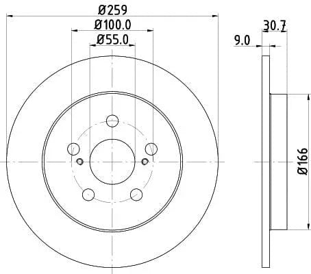 Don Brake Disc Solid Rear PCD13442 259mm - image 3