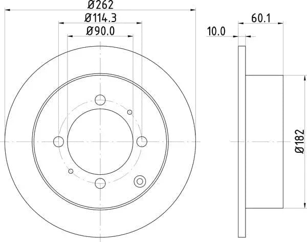 Don Brake Disc Solid Rear PCD13502 262mm - image 4