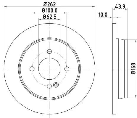 Don Brake Disc Solid Rear PCD13572 262mm - image 3