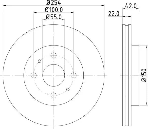 Don Brake Disc Vented Front PCD13672 254mm - image 4