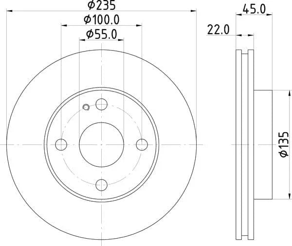 Don Brake Disc Vented Front PCD13762 235mm - image 4