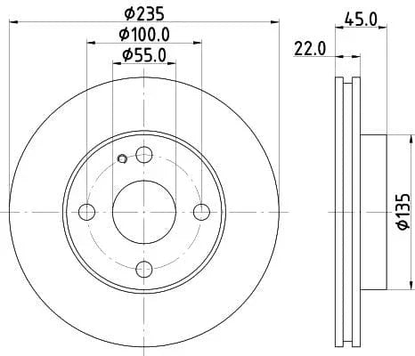 Don Brake Disc Vented Front PCD13762 235mm - image 3