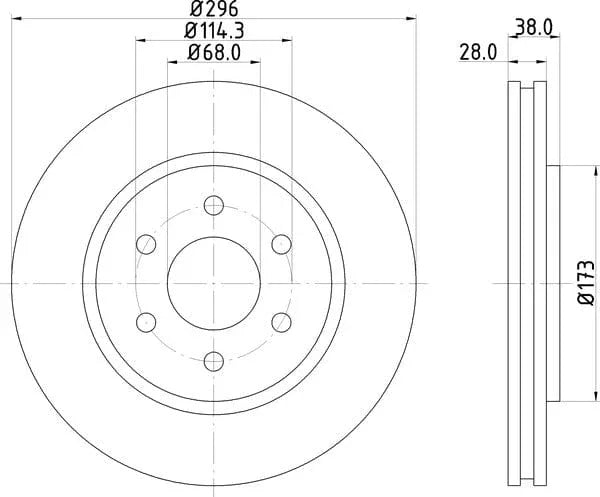Don Brake Disc Vented Front PCD13772 296mm - image 4