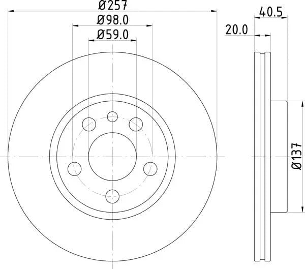 Don Brake Disc Vented Front PCD13792 257mm - image 4