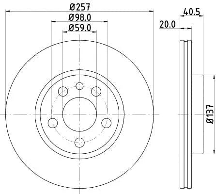Don Brake Disc Vented Front PCD13792 257mm - image 3