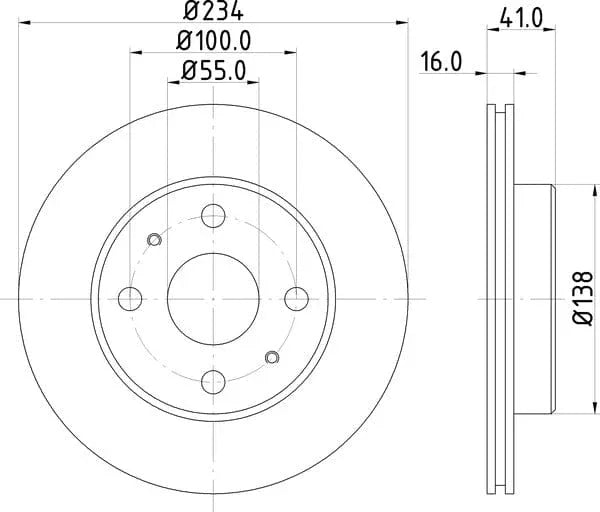 Don Brake Disc Vented Front PCD13842 234mm - image 4