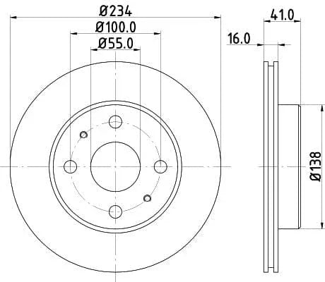 Don Brake Disc Vented Front PCD13842 234mm - image 3