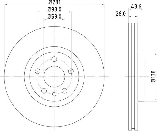 Don Brake Disc Vented Front PCD13872 281mm - image 4