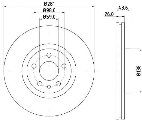Don Brake Disc Vented Front PCD13872 281mm - image 3
