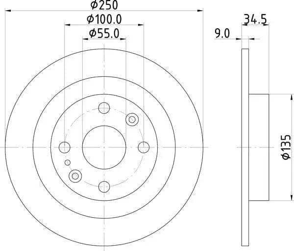 Don Brake Disc Solid Rear PCD13942 250mm - image 4