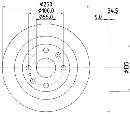 Don Brake Disc Solid Rear PCD13942 250mm - image 3