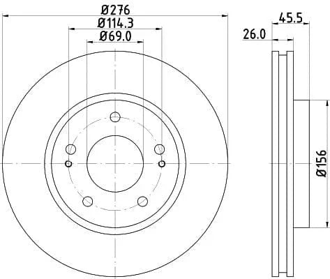 Don Brake Disc Vented Front PCD13982 276mm - image 3