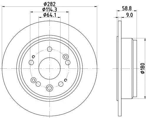 Don Brake Disc Solid Rear PCD14022 282mm - image 3