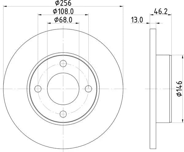 Don Brake Disc Solid Front PCD14062 256mm - image 4