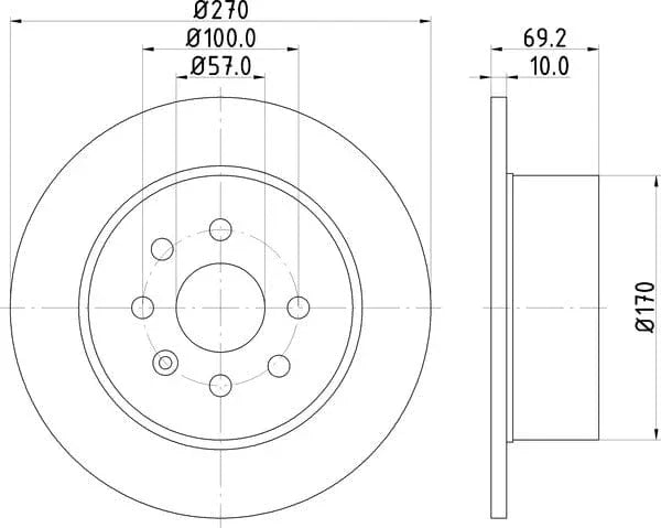 Don Brake Disc Solid Rear PCD14082 270mm - image 4