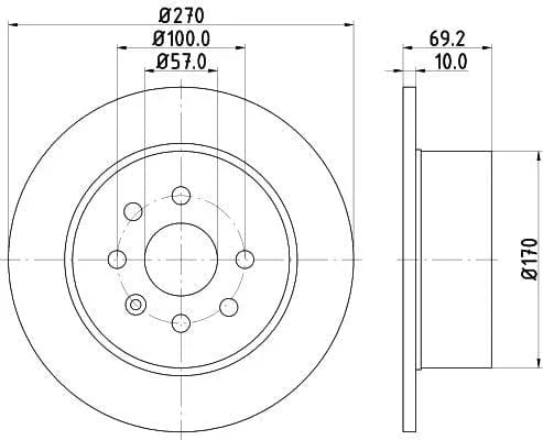 Don Brake Disc Solid Rear PCD14082 270mm - image 3